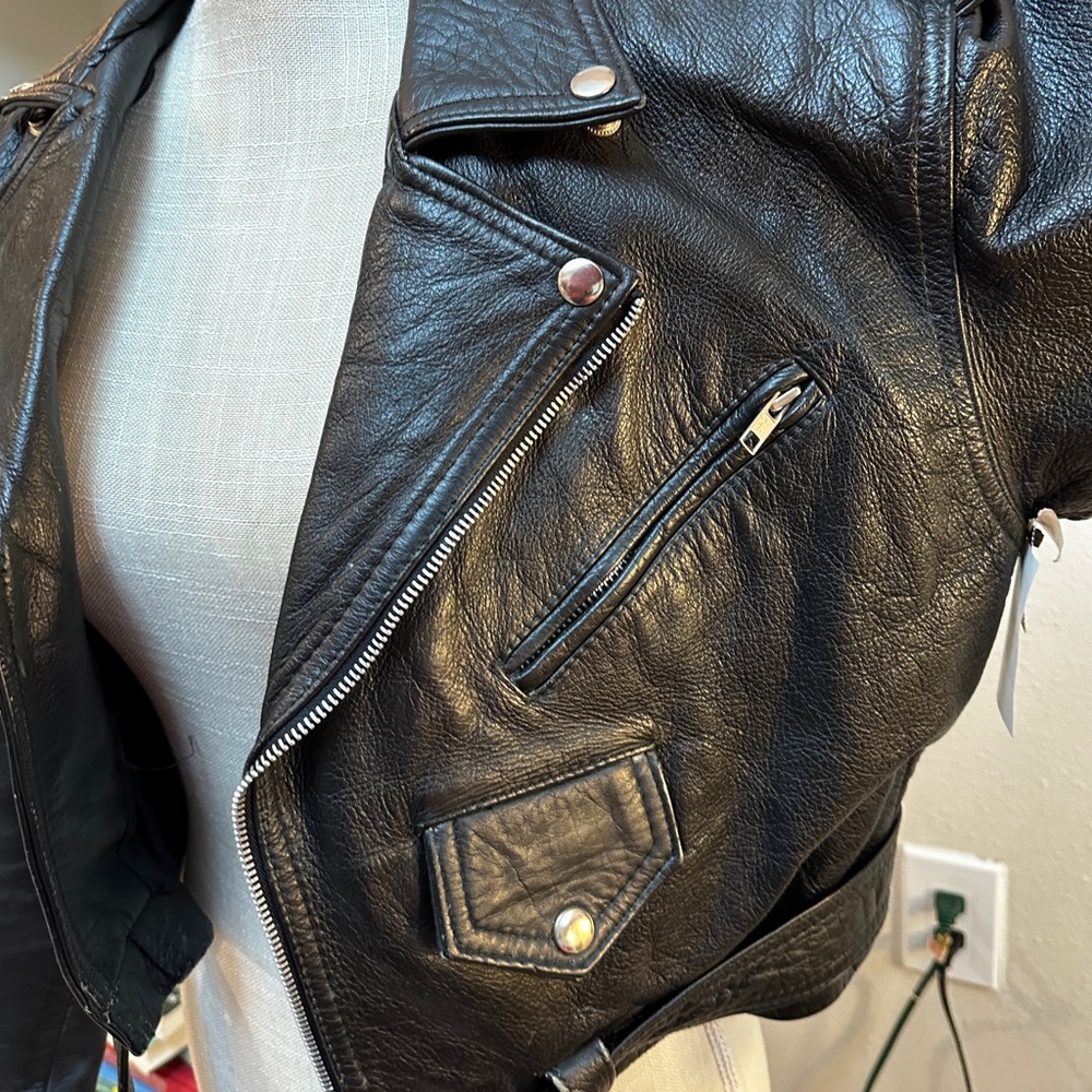 Vintage Leather Jacket Protech, Black